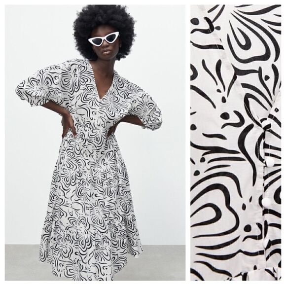 ZARA PRINTED TIERED DRESS - Picture 2 of 6